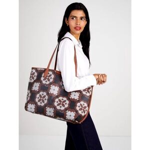 Kate Spade Flower Monogram Sutton Large Tote
